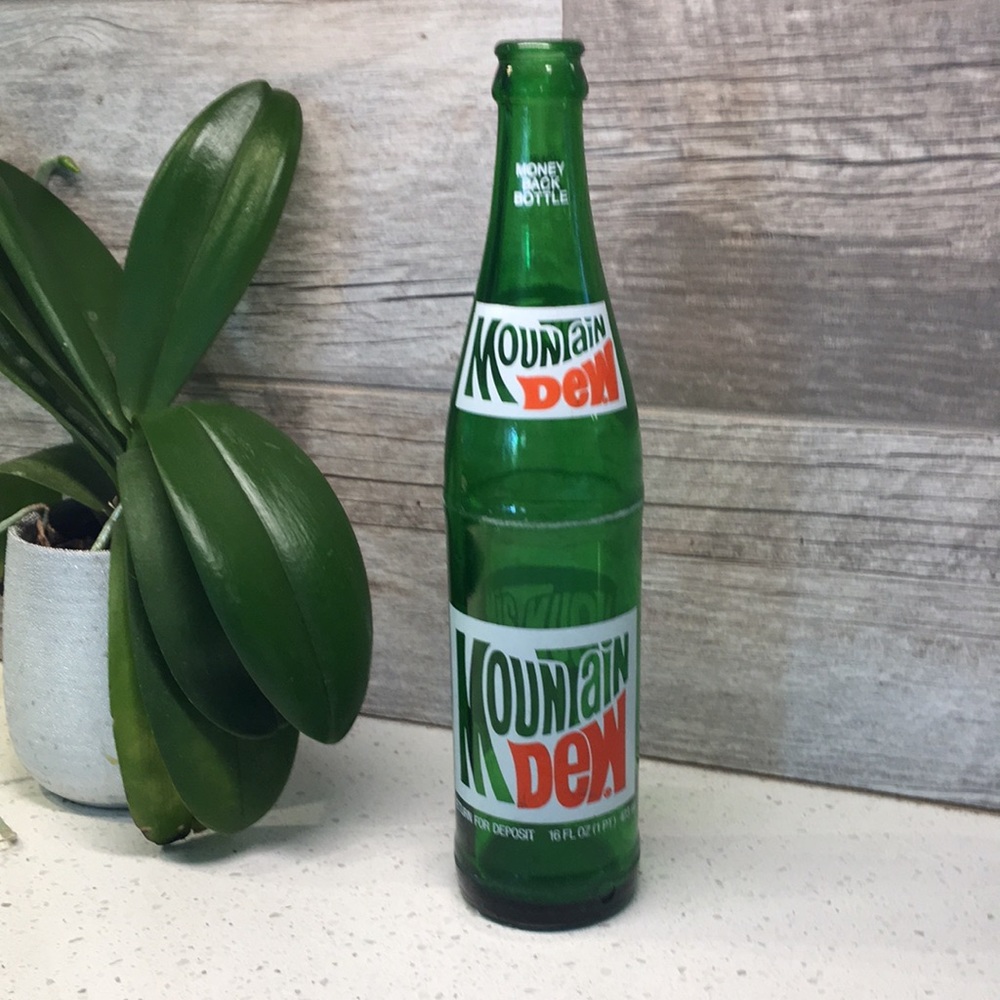 Vintage Green Glass Mountain Dew Bottle